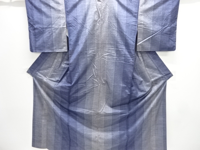 JAPANESE KIMONO / ANTIQUE KIMONO / SILK / HAND WOVEN TSUMUGI / STRIPE